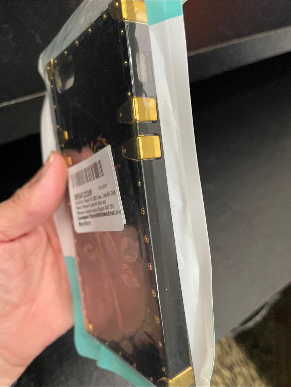 Unbranded Black iPhone 8? Case with Colorful Gold Accents - Picture 5 of 6